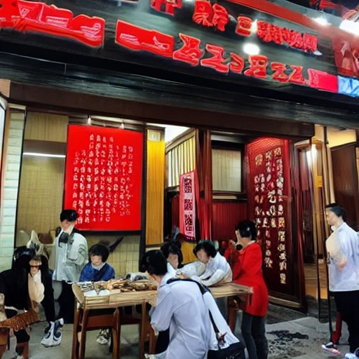 一张展开的折扇，扇钉为一个压弯的杠铃，扇面为各大奢侈品品牌的名称