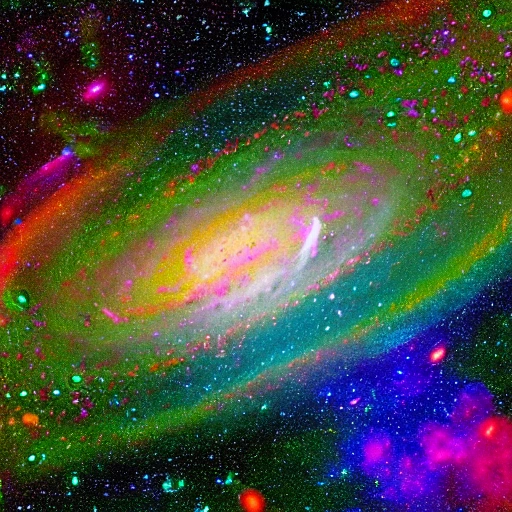 imagen/realista/imagen / ovni en una galaxia con colores llamativosvibrantes en 4k, 3D