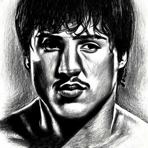 boxeador Rocky Balboa art, Pencil Sketch - Arthub.ai