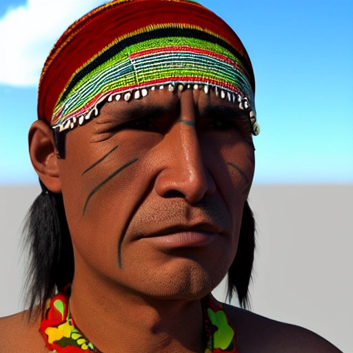 Indigenous Man in Hardvard, 3D