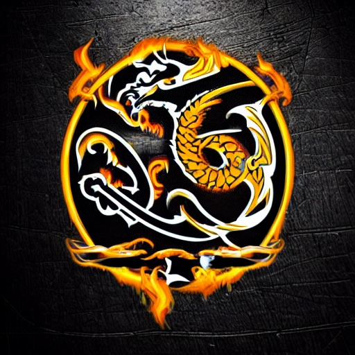 dragon_ riental_warrior_logo_fire_smoke_rage