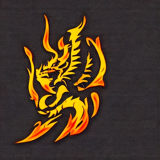 dragon_ oriental_warrior_logo_fire_smoke_rage