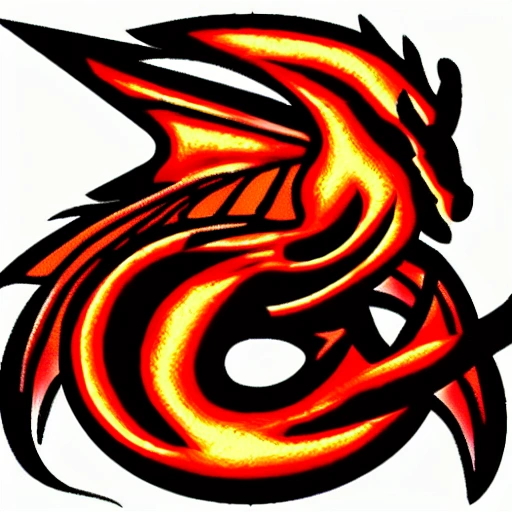 dragon_ oriental_warrior_logo_fire_smoke_rage