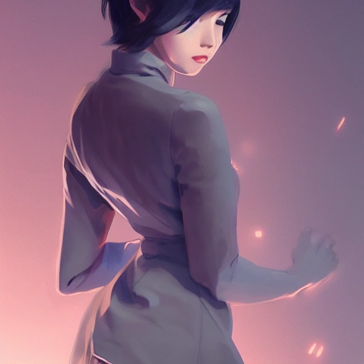 elegant girl in urban outfit, cute fine face, rounded eyes, digital painting, fan art, pixiv, by Ilya Kuvshinov, katsuhiro otomo ghost-in-the-shell, magali villeneuve, artgerm, Jeremy Lipkin and Michael Garmash and Rob Rey