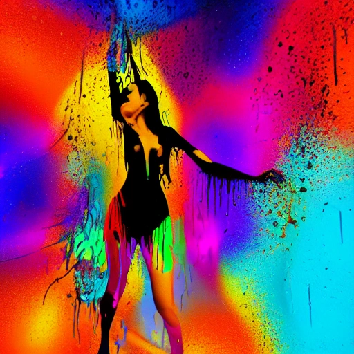 woman dancing psychedelic dripping melting colors, covering her clothes, nachos art aesthetic, mind-bending digital art, scary color art in 4 k, stunning digital illustration, unreal engine 5 , photo-realistic smooth digital artwork, insanely detailed

, 3D, 3D