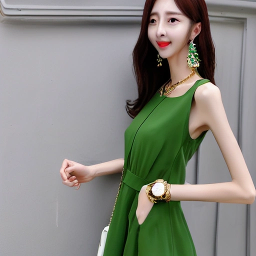 8k,(RAW photo),(best quality), (photo-realistic:1.4),realistic skin texture, 1girl,Cute, green dress, Double eyelid, bangs, full body, petite, Thin leg,(Slender figure),slim, (smile:1.2), big fancy earrings, ((NSFW)), necklace, looking at other person, face focus, depth of field, bar, <lora:chilloutmixss30_v30:0.6> ,  <lora:syntheticGirl_v20:0.2>, innocent, <lora:virtualgirlAim_v30:0.1>