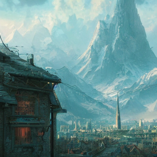 Authentic illustrations of different cities in The Lord of the Rings,Magnificent super wide angle,high quality, 8k,high resolution, city landscape, side scrolling, Rule of Thirds, 4K, Retrofuturism,by makoto shinkai,Anton Fadeev, thomas kinkade,greg rutkowski