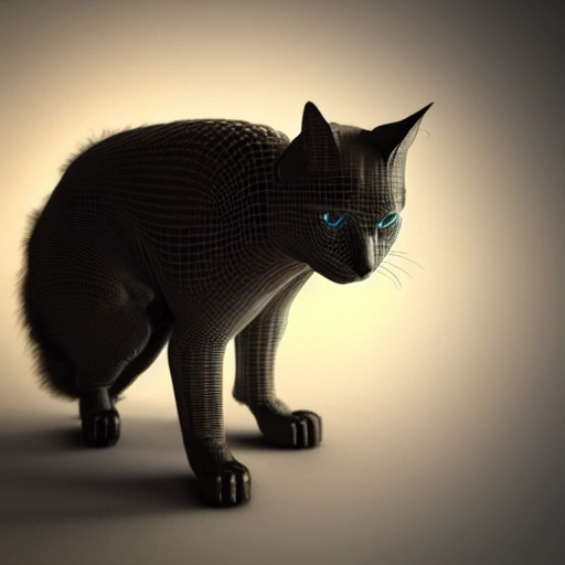 3d render cyberpunk CAT