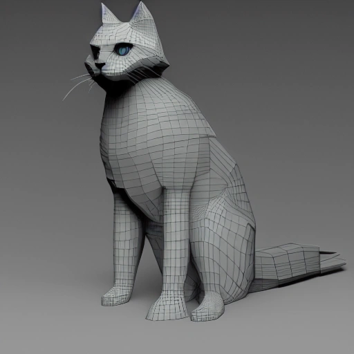 3d render cyberpunk CAT, 3D