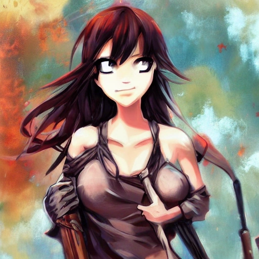 post apocalyptic anime girl in chyans style - Arthub.ai