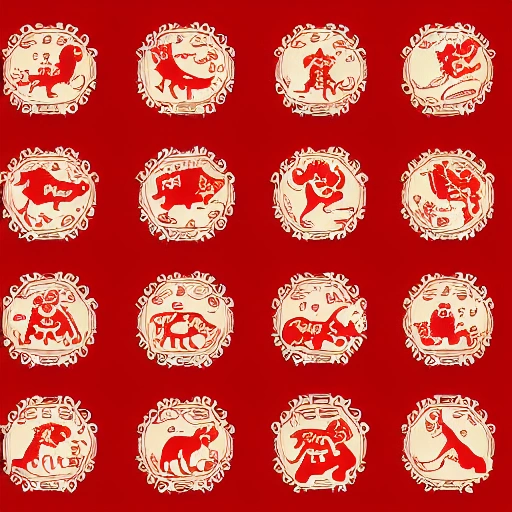 Lion, Cartoon, chinese new year, red, happy