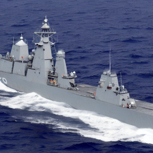 8K，Warships of the Chinese Navy and the U.S. Navy face off at sea