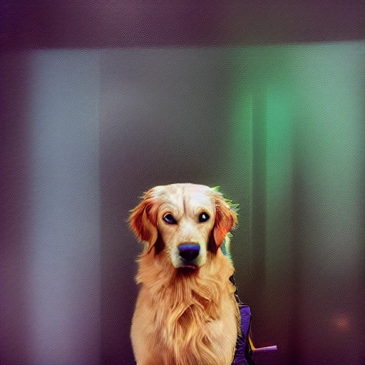  a lovely cyberpunk golden retriever, blue and green color scheme, high profile lighting, digital art, highly detailed, fine, complex, gorgeous, complex, 3D
{
“种子”：“952657596”，
“模型”：“稳定扩散”，
“宽度”：512，
“身高”：768
}