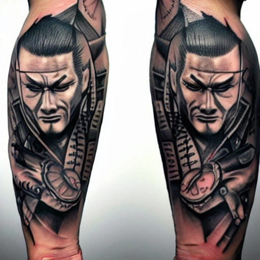 3d tattooed yakuza character, 3D