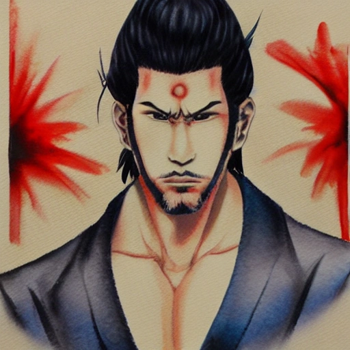 portrait of kazuma kiryu, anime fantasy illustration, Stable Diffusion