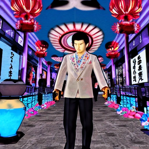 yakuza, japan, 3D , Trippy