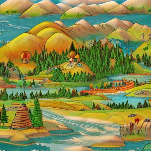  Cartoon terrain landscape in Buryatia