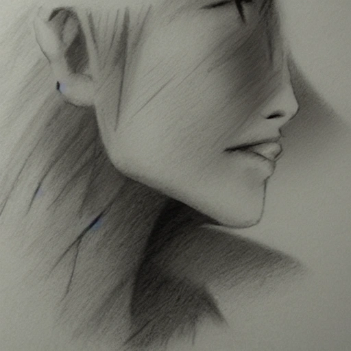 男生，戴眼镜，瘦弱, Pencil Sketch