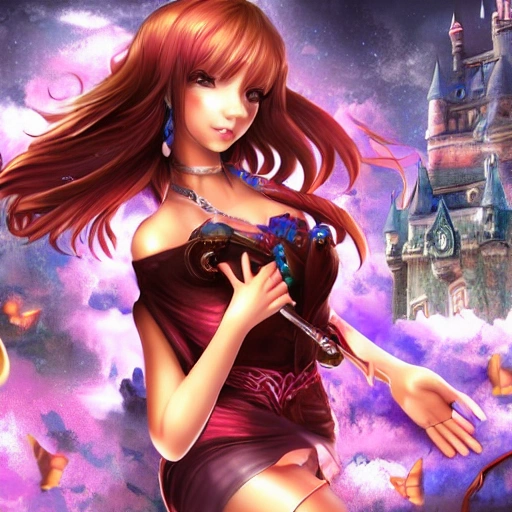 best quality 3d preaty girl wallpaper in castle