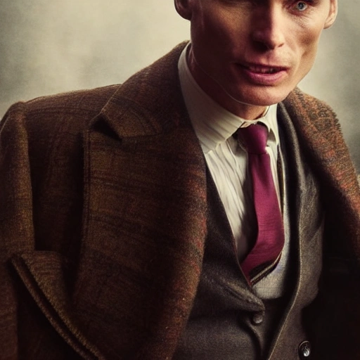 High detail RAW color photo professional, highly detail face: 1.4, a detailed portrait of Cillian Murphy wearing Tie suit with heavy overcoat and whool flat cap, dramatic color grade, dynamic angle, detailed wear, ultra detailed face and eyes, backlighting, bokeh, 19th style, Peaky Blinders style, Pencil Sketch,nice eyes