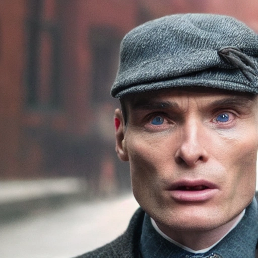 High detail RAW color photo professional, highly detail face: 1.4, a detailed portrait of Cillian Murphy wearing Tie suit with heavy overcoat and whool flat cap, dramatic color grade, dynamic angle, detailed wear, ultra detailed face and eyes, backlighting, bokeh, 19th style, Peaky Blinders style, Pencil Sketch,nice eyes