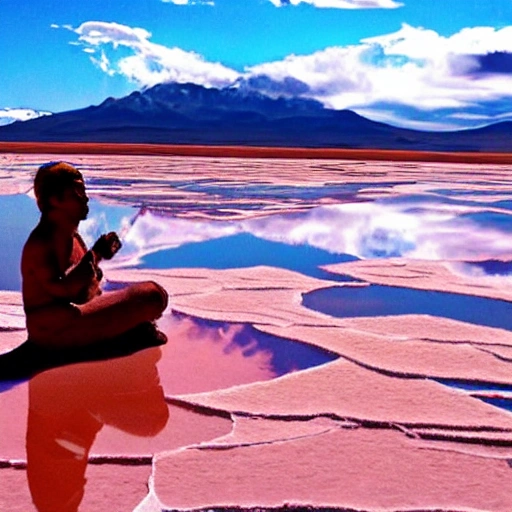 aymara god in uyuni uyuni salt flat, Water Color