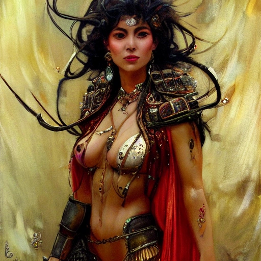 portrait full body female Russian concubine with slim curvy body painting by gaston bussiere, greg rutkowski, yoji shinkawa, yoshitaka amano, tsutomu nihei, donato giancola, tim hildebrandt, oil on canvas, trending on artstation, featured on pixiv, cinematic composition, extreme detail, metahuman creator

,(best quality:1.4), ((masterpiece)),((realistic)), (detailed),

Negative prompt: paintings, sketches, (worst quality:2.0),(normal quality:2.0), (low quality:2.0), lowres, ((monochrome)), ((grayscale))(monochrome:1.1), (shota:1.5), ((disfigured)), ((bad art)),((NSFW)), bad-hands-5,
Steps: 20, Sampler: DDIM, CFG scale: 7, Seed: 4141018083, Size: 512x768, Model hash: 32c4949218, Model: V08_V08, Denoising strength: 0.5, ENSD: 31337, Hires upscale: 2, Hires steps: 20, Hires upscaler: 4x-UltraSharp