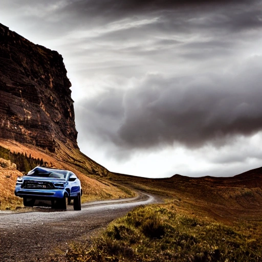 ford ranger; mountain; clouds