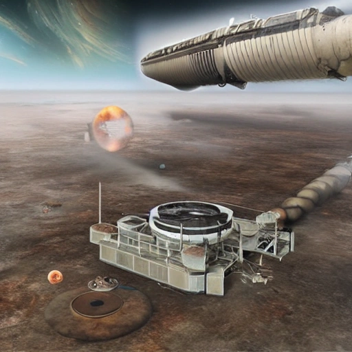 The Refueling Station: Generate an image of an abandoned refueling station, hovering above the turbulent, colorful clouds of a gas giant planet. The station is designed to refuel spacecraft and has large fuel storage tanks connected to a network of pipelines and hoses. The abandoned base is surrounded by a dense, thick mist, and the image should convey a sense of isolation and desolation. The station should feature intricate details such as rusted metal grates, leaking pipes, and discarded equipment., Trippy