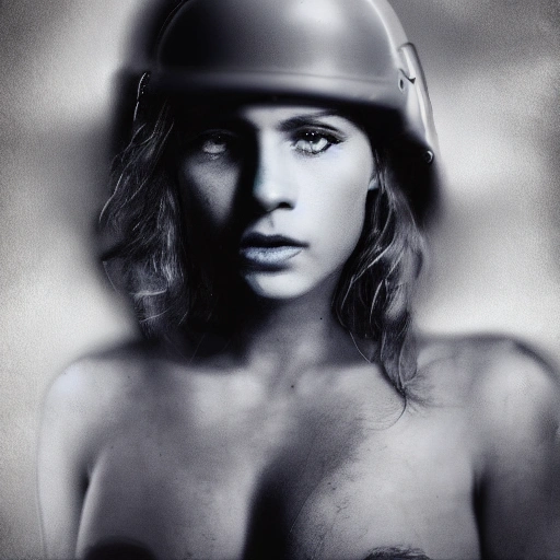 Beautiful Woman as a Navy SEAL, Black and White art print, tattoo design, realistic, photorealistic, full body, trending on artstation, artstationHD, artstationHQ, 4k, 8k, matte painting, detailed, photo focused, sharp, no extra limbs, nikon, award winning photograph, portrait!!!!! Curated Collections on the left wing, wearing a white scarf, and a light gray shirt, blue