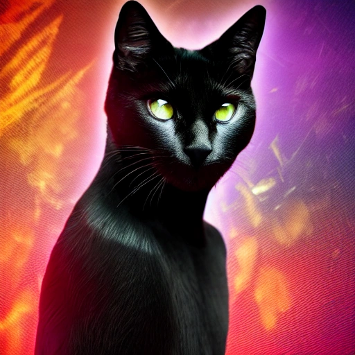  black cat, movie villain, soldier, hyper realistic 4k , Trippy