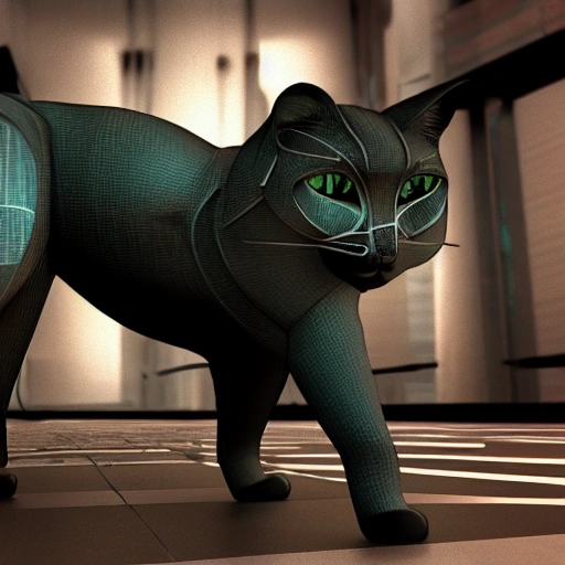 3d render cyberpunk CAT