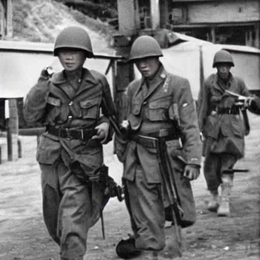 During the WWII, a battled field between Japanese army and Chinese national  army, both are brave soldiers fighting for their brotherhood