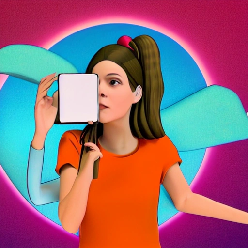 IMAGEN DE UNA PORTADA DE UNA CHICA RECIBIENDO UN MENSAJE POR TELEFONO
, 3D, Trippy, Cartoon