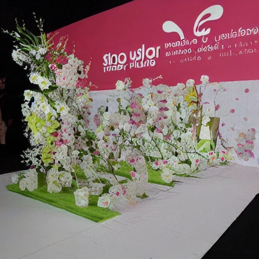 performance para un stand de flores usando paper cut