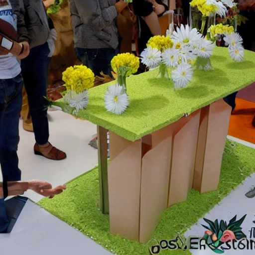 performance para un stand de pocas flores usando paper cut