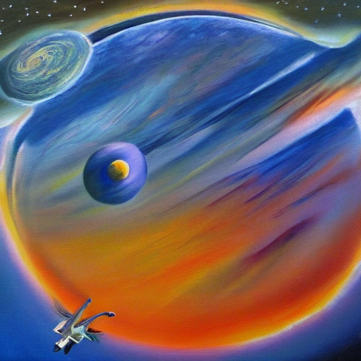 perro volando por saturno
, Oil Painting