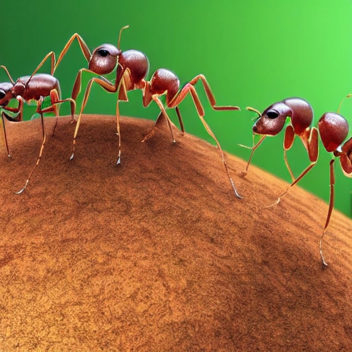 ants coming out of an anthill, with an outdoor environment, exciting and adventurous, 3D