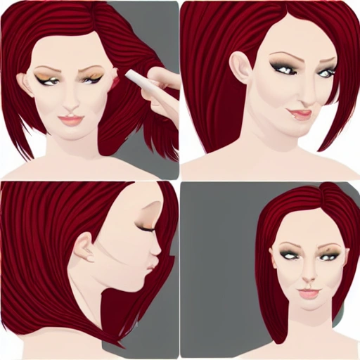 women vector her hair on her face
, 3D