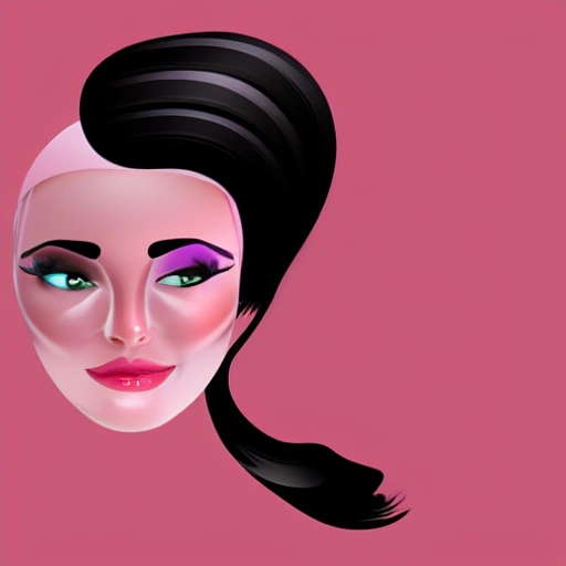 women vector her hair on her face
, 3D, Cartoon