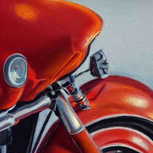 Pelirrojo encima de una moto, Oil Painting