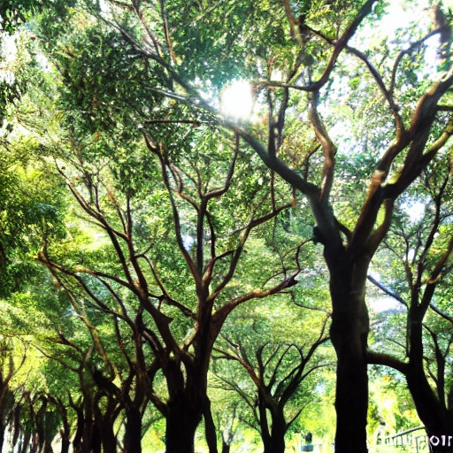 un az de luz entre los arboles