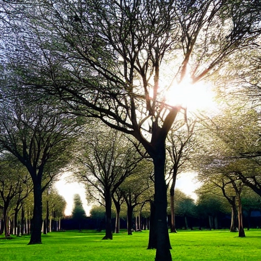 un az de luz entre los arboles