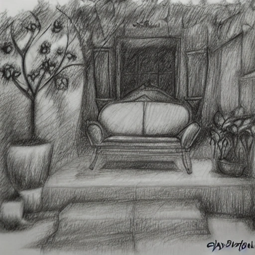 El jardín encantado, Pencil Sketch, Cartoon