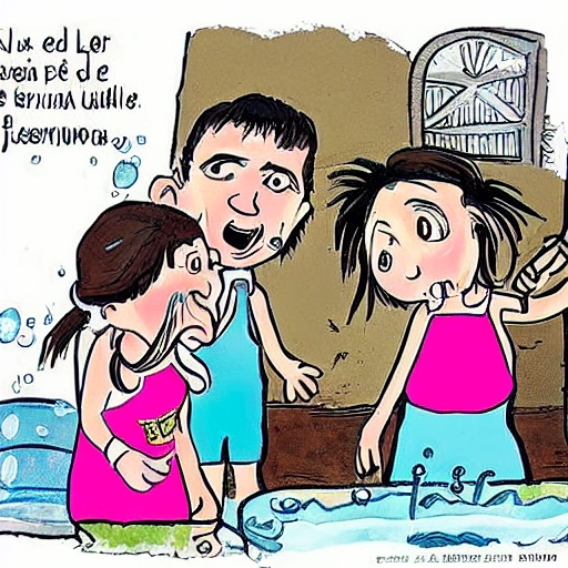 "La fuente de la juventud". Los niños descubren una fuente con agua que tiene el poder de rejuvenecer.
, Cartoon