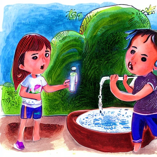 "La fuente de la juventud". Los niños descubren una fuente con agua que tiene el poder de rejuvenecer.
, Cartoon