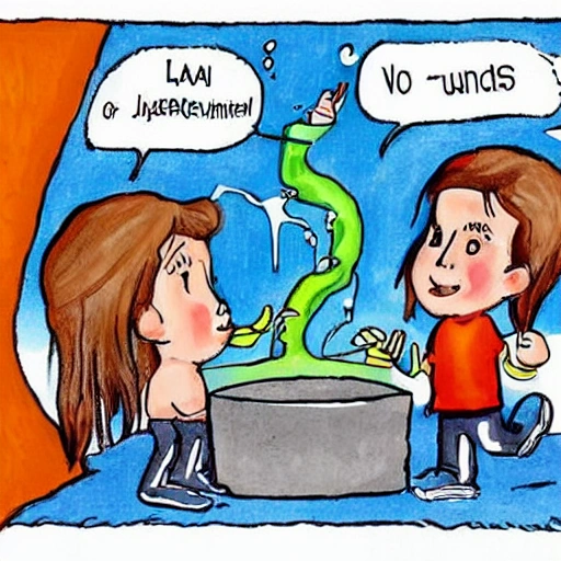 "La fuente de la juventud". Los niños descubren una fuente con agua que tiene el poder de rejuvenecer.
, Cartoon