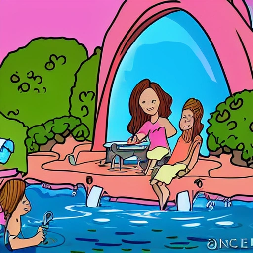 "La fuente de la juventud". Los niños descubren una fuente con agua que tiene el poder de rejuvenecer.
, Cartoon