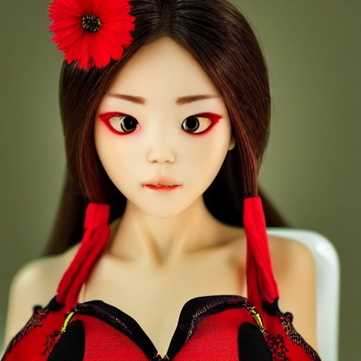 lora:koreanDollLikeness_v10:0.3, lora:taiwanDollLikeness_v10:0.2, kimono, bikini model, red and black, 1 girl, floating hair, solo, photorealistic, natural light, 8K, ultra detailed, sharp focus, delicate facial features, solo, raw photo, best quality, masterpiece: 1.2, beautiful detailed eyes, photo-realistic:1.37, whole body