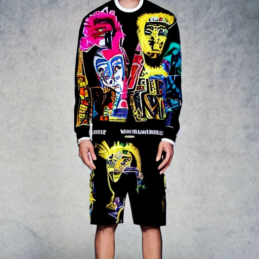 summer collection of versace 2025 inspired by artist basquiat Arthub.ai